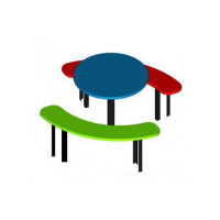 Детский столик с лавками Радужный